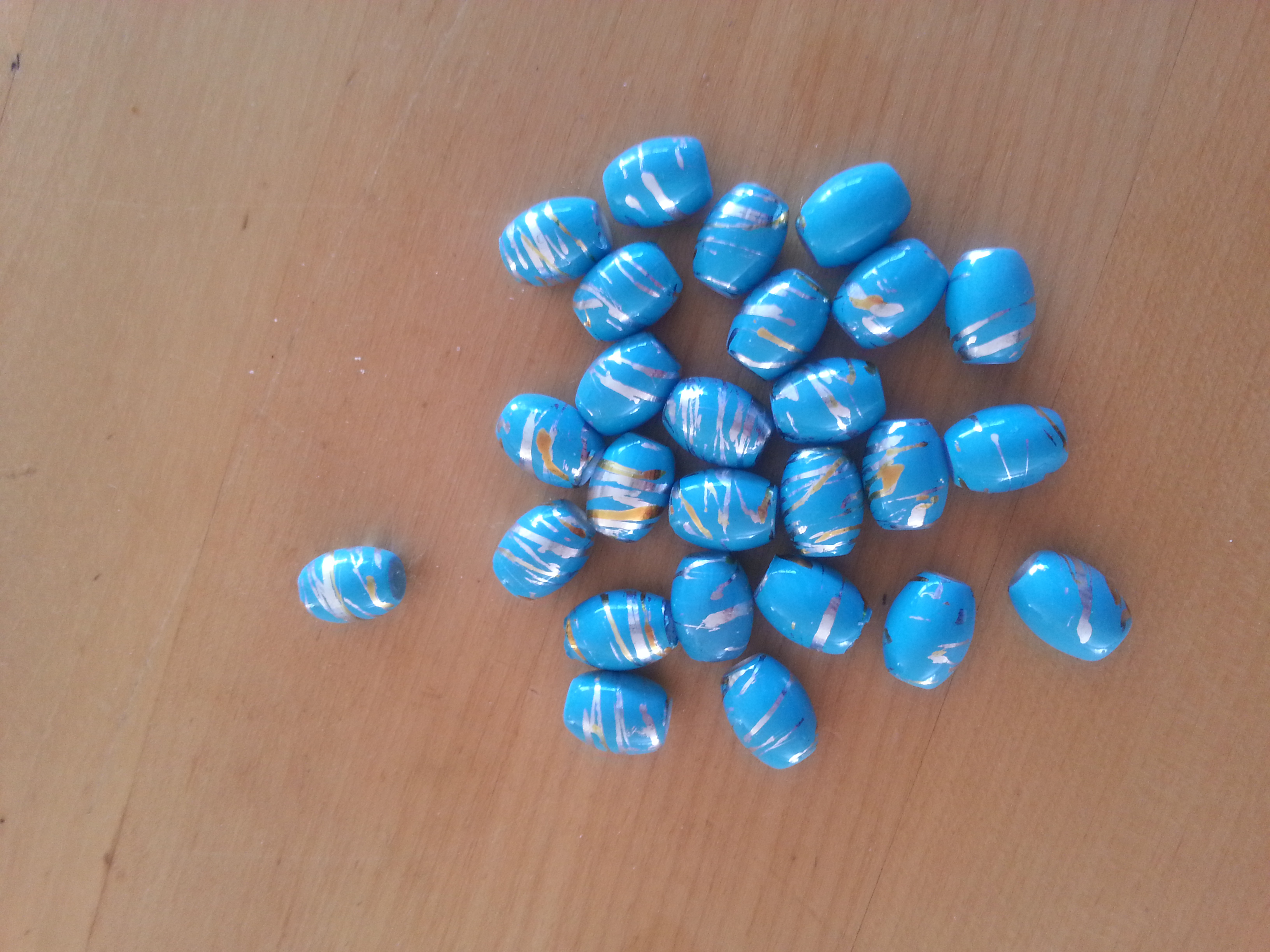 Czech 11mm Turquoise Barrel Bead