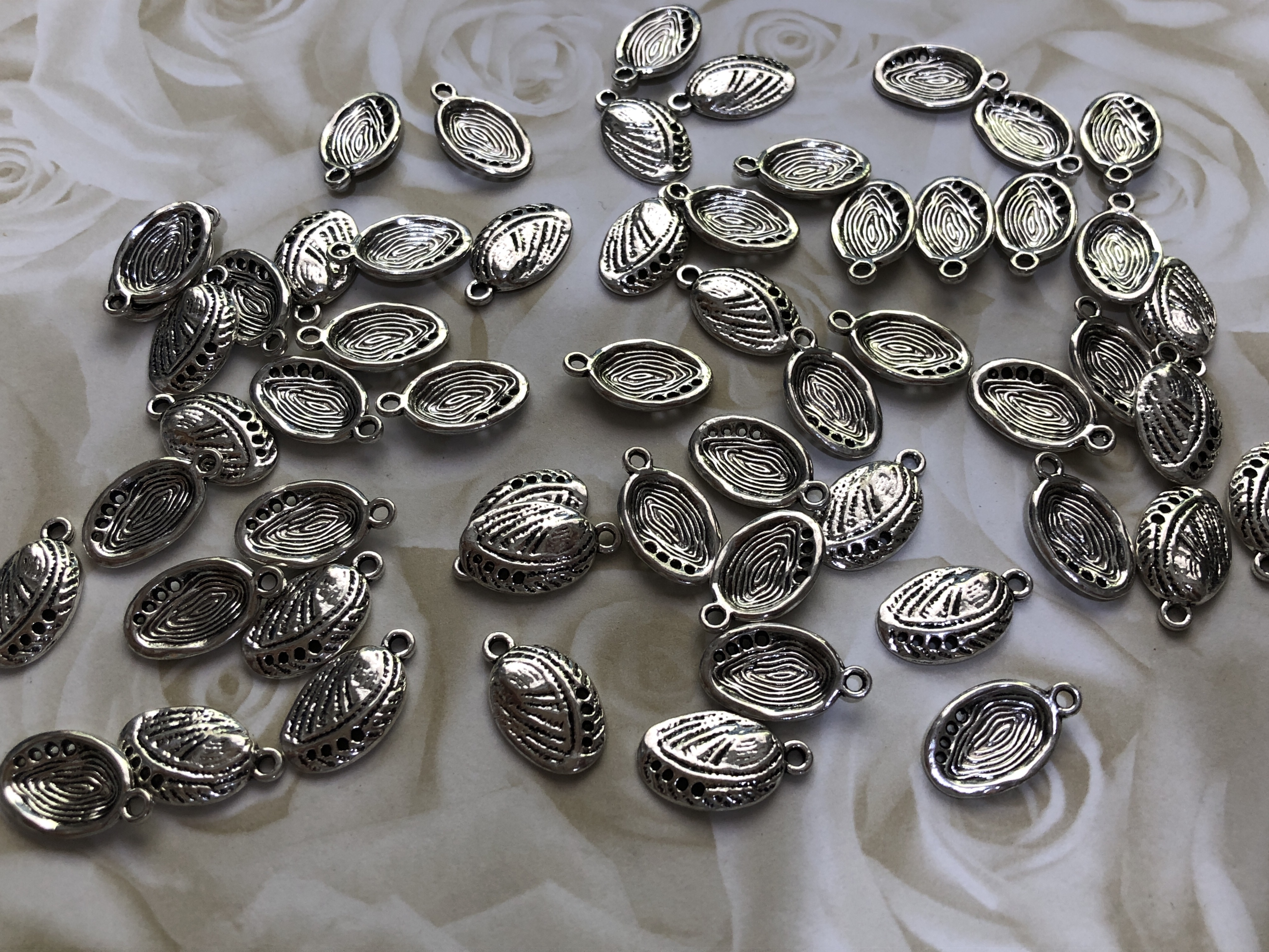 Tibetan Silver Paua Shell Charms x 200 Bulk