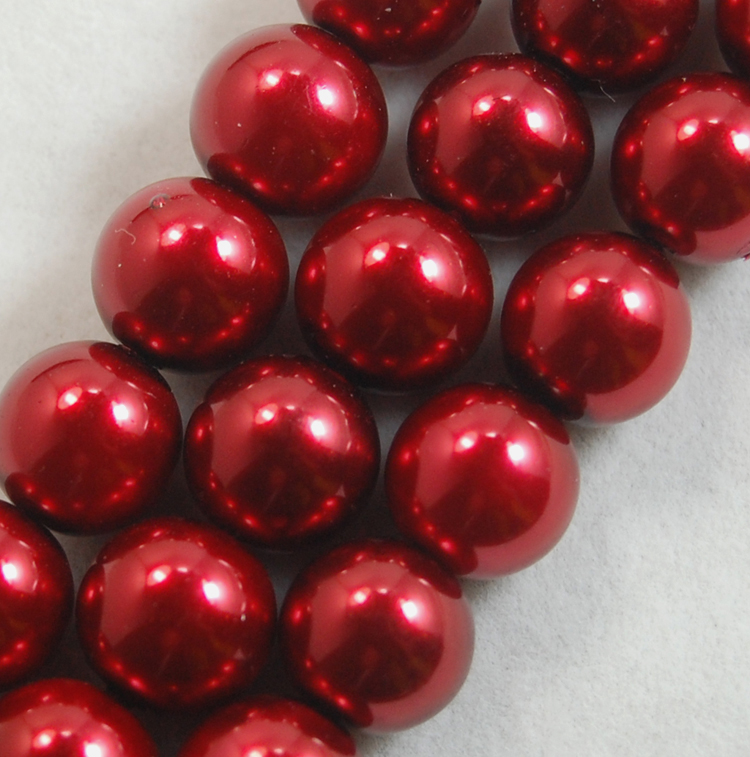 Glass Pearl 8mm Bordeaux Red