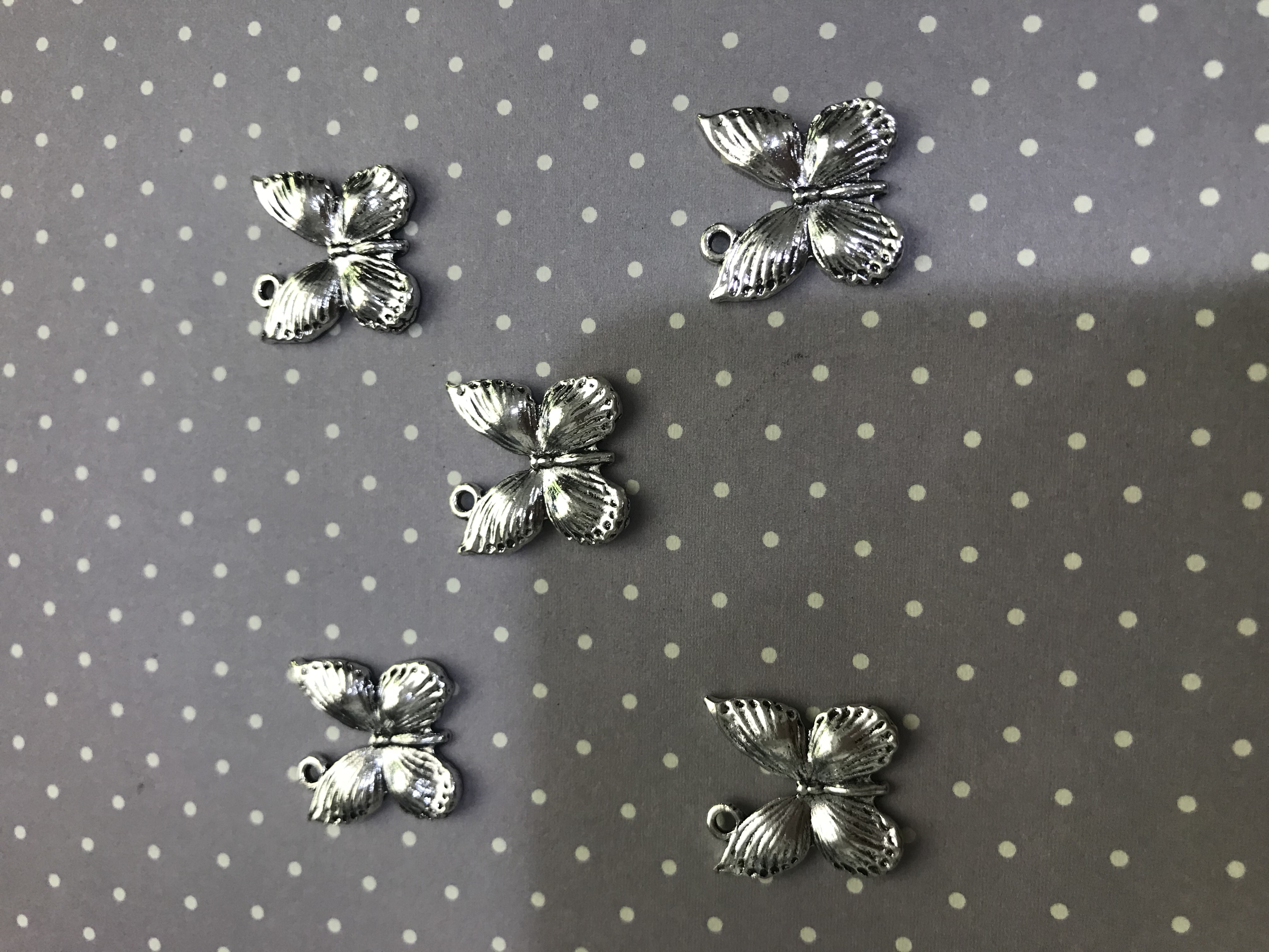 Silver Toned Butterfly Charm