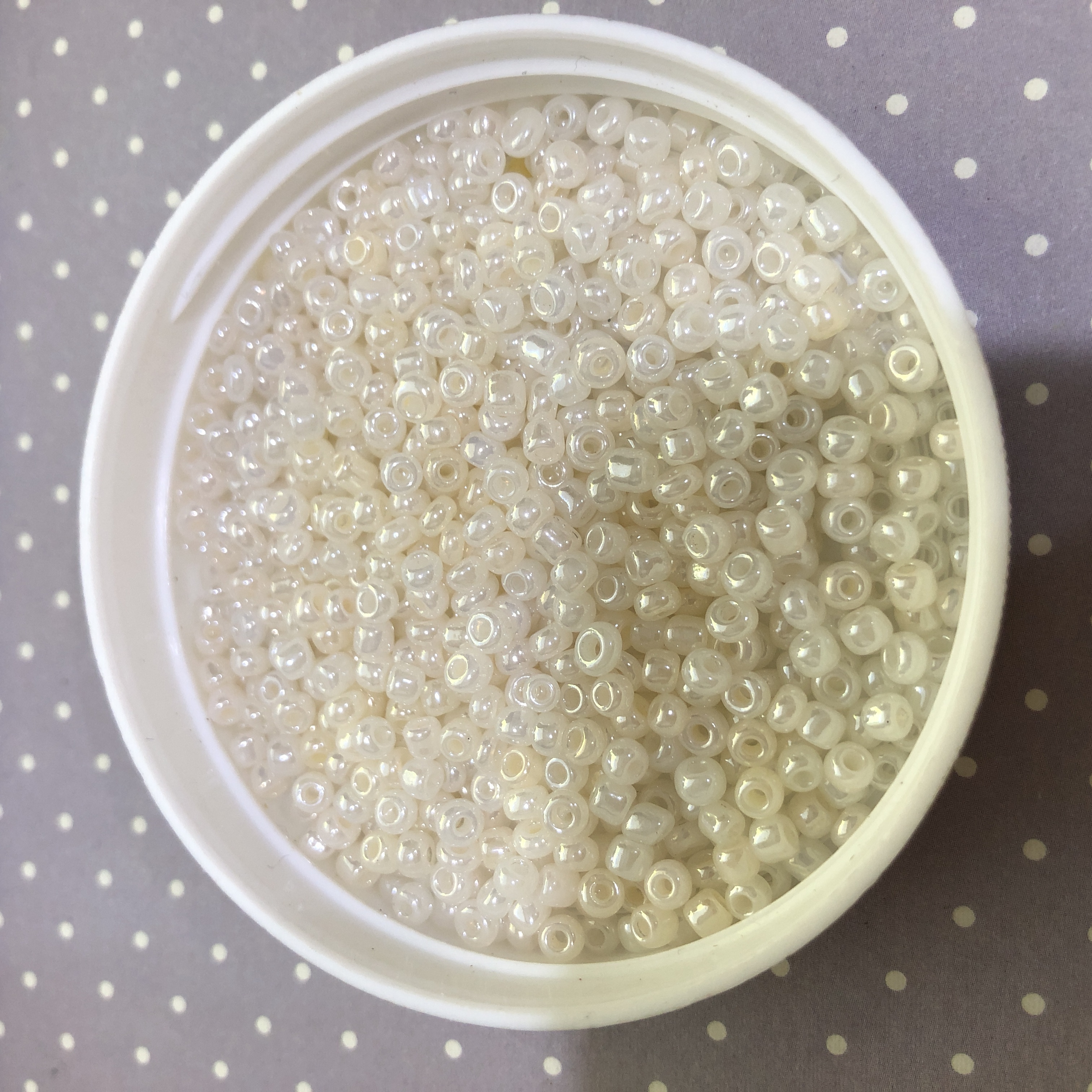Pearlized Cream 8/0 Seed Beads
