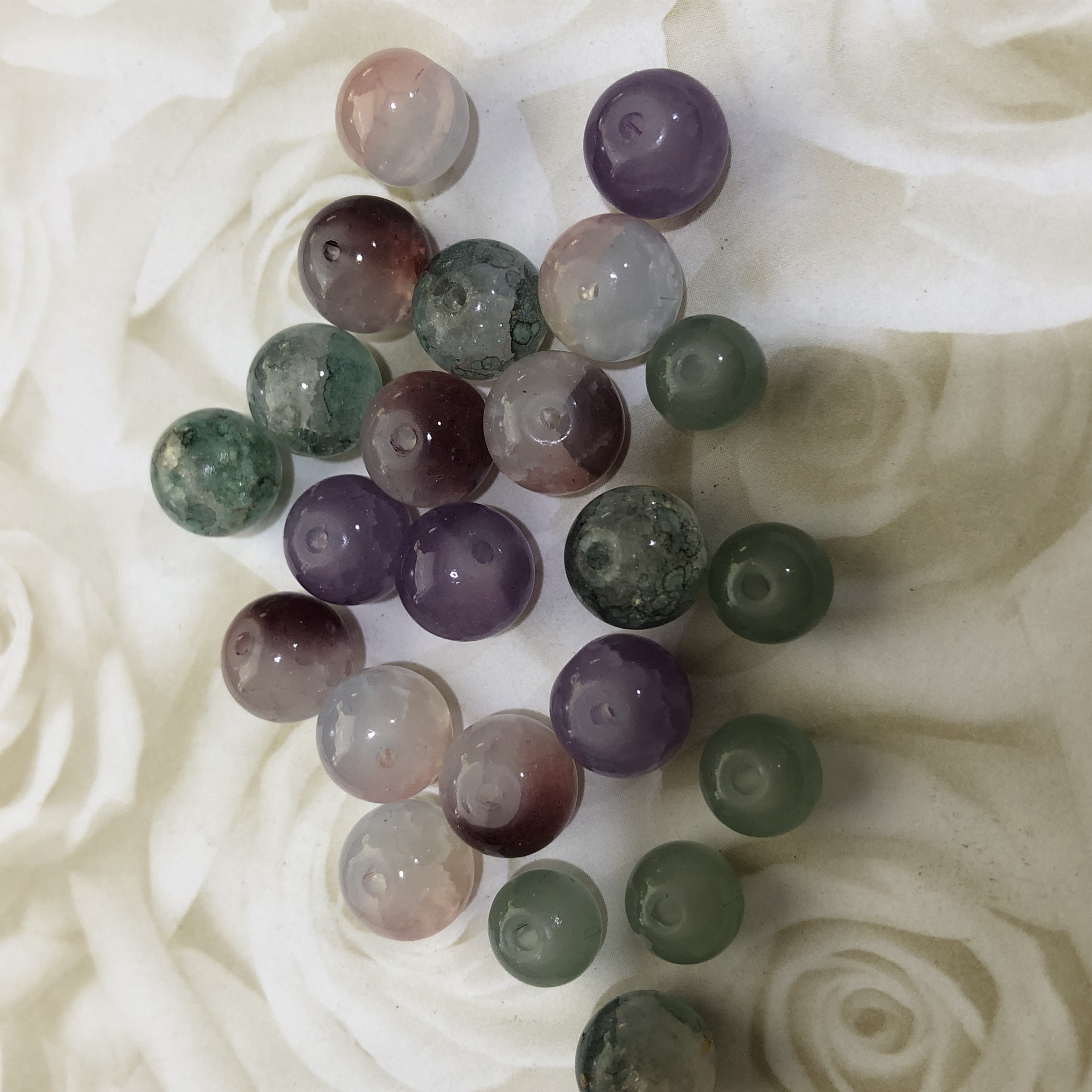 Glass Gemstone Colour Tones 8-10mm Bead Mix