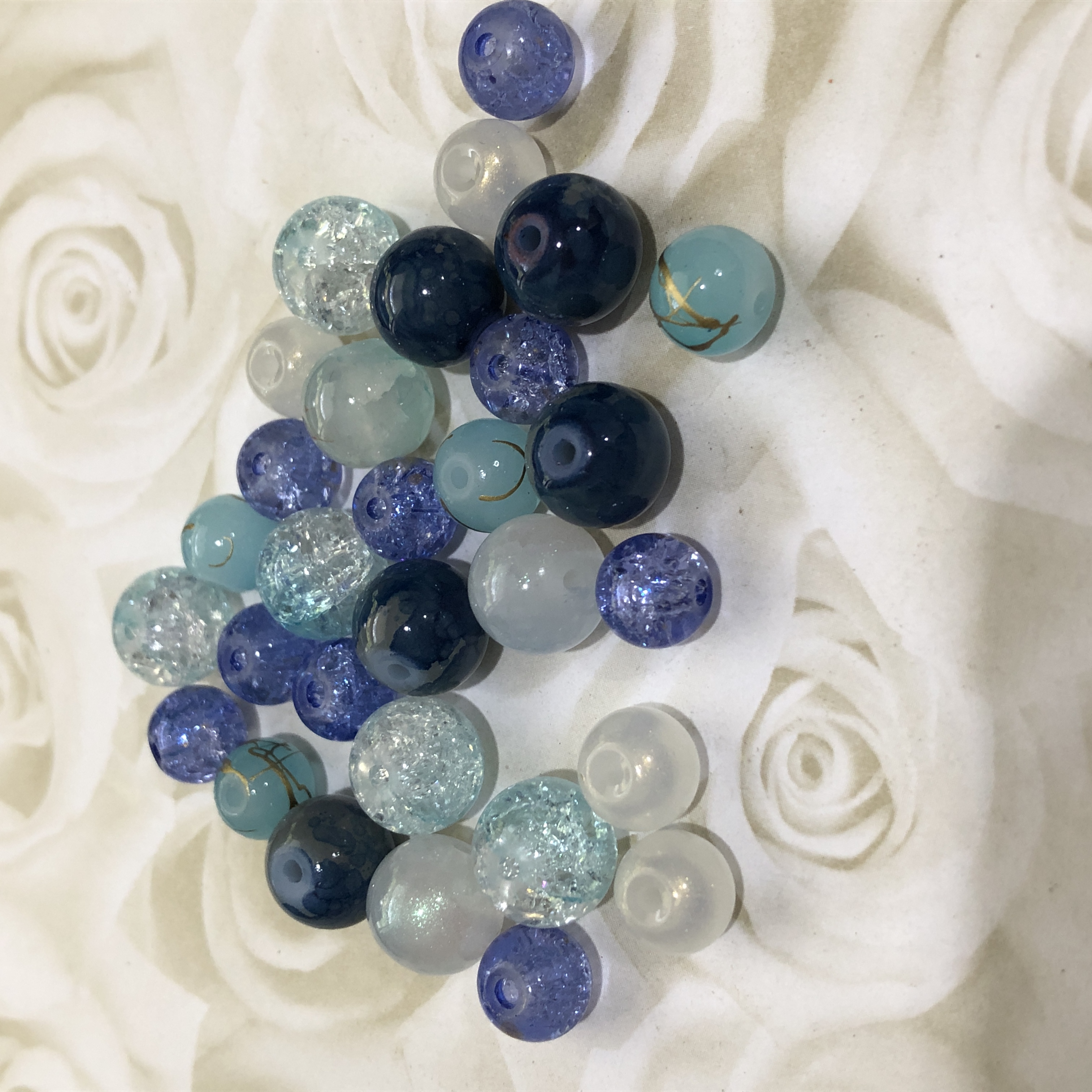 Glass Blue 8-10mm Bead Mix