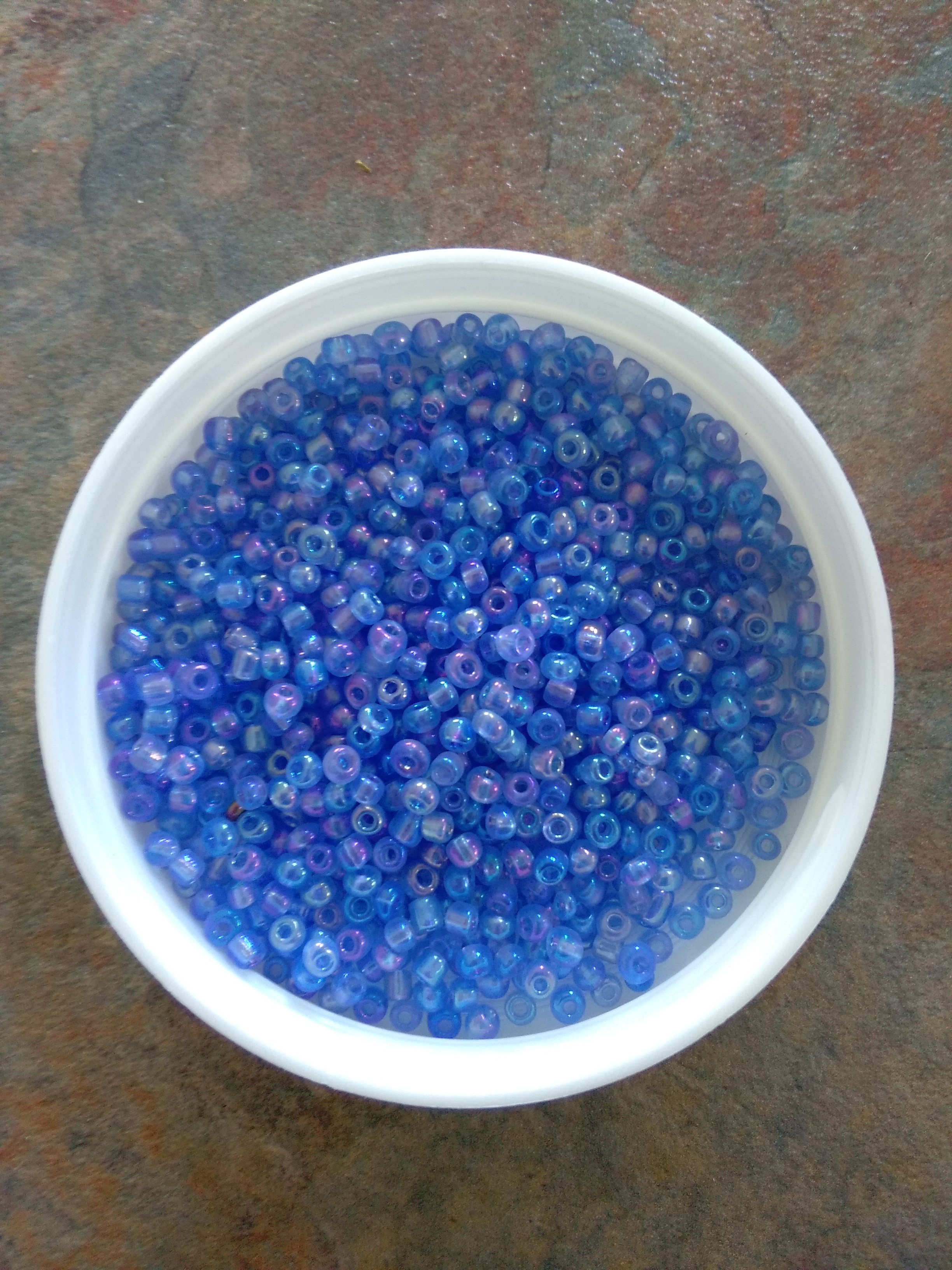 Rainbow Aqua 8/0 Seed Beads