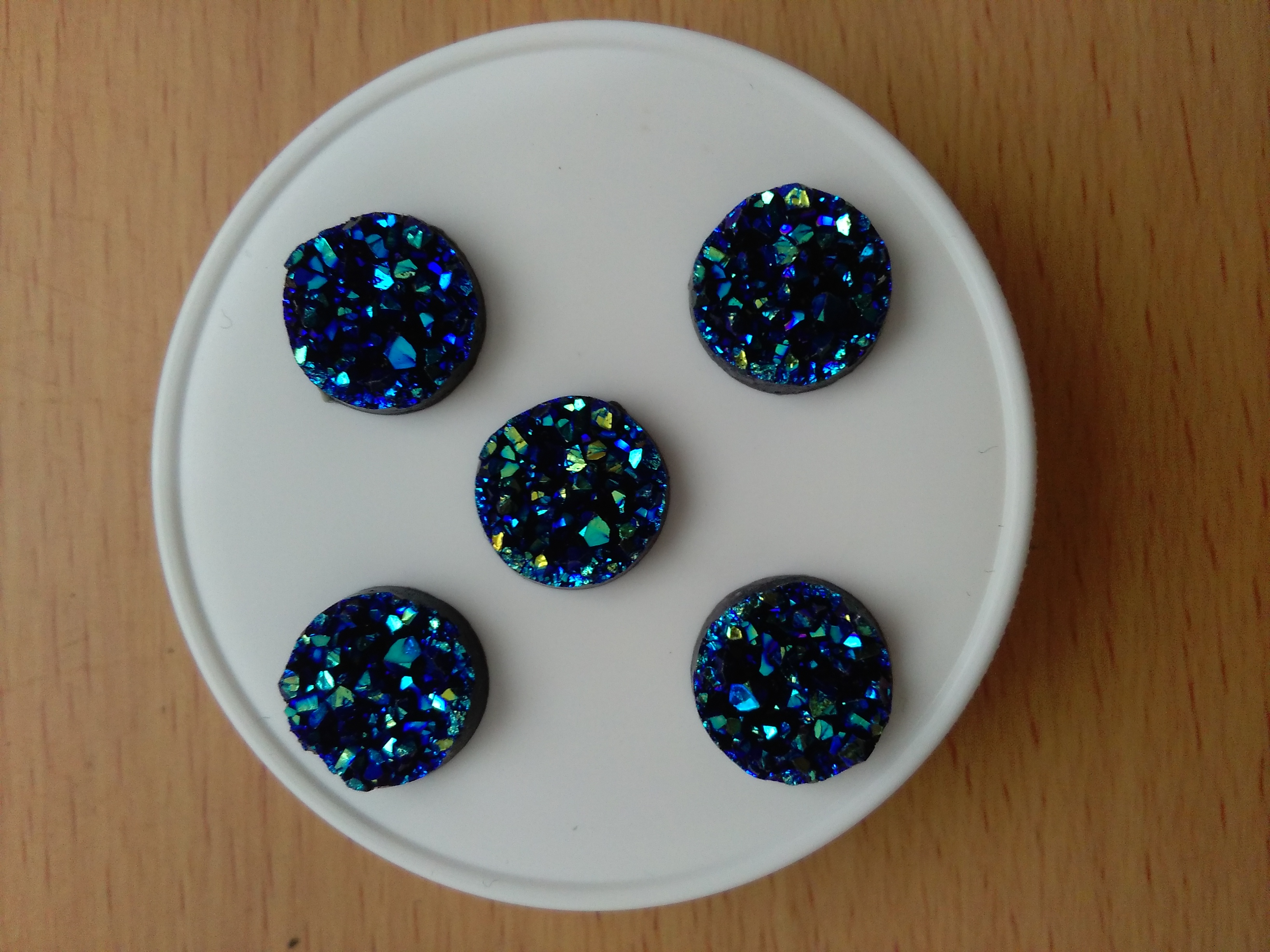 Royal Blue Druzy Cabochon 12mm