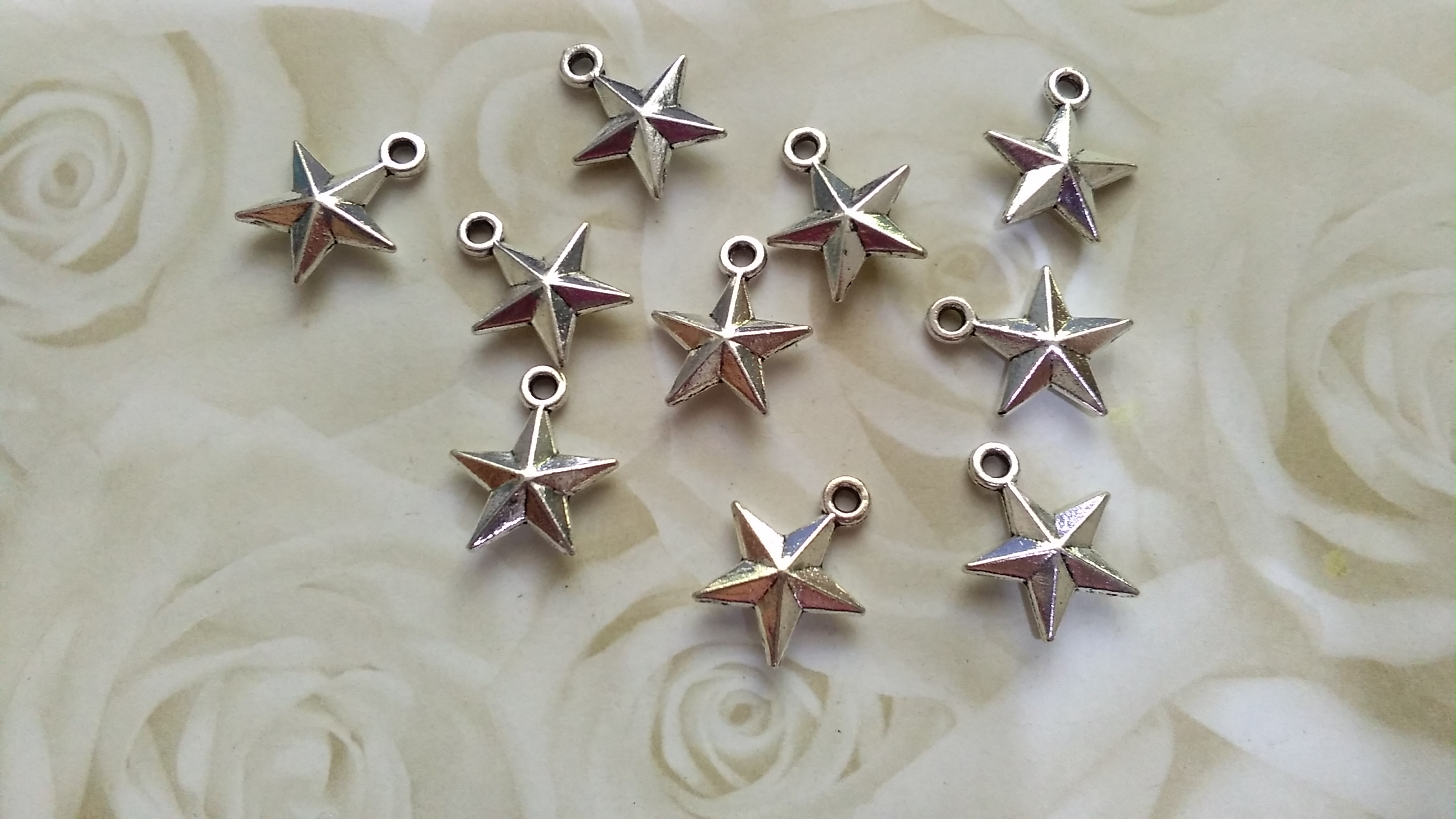 Tibetan Silver Star 12x15mm Charms