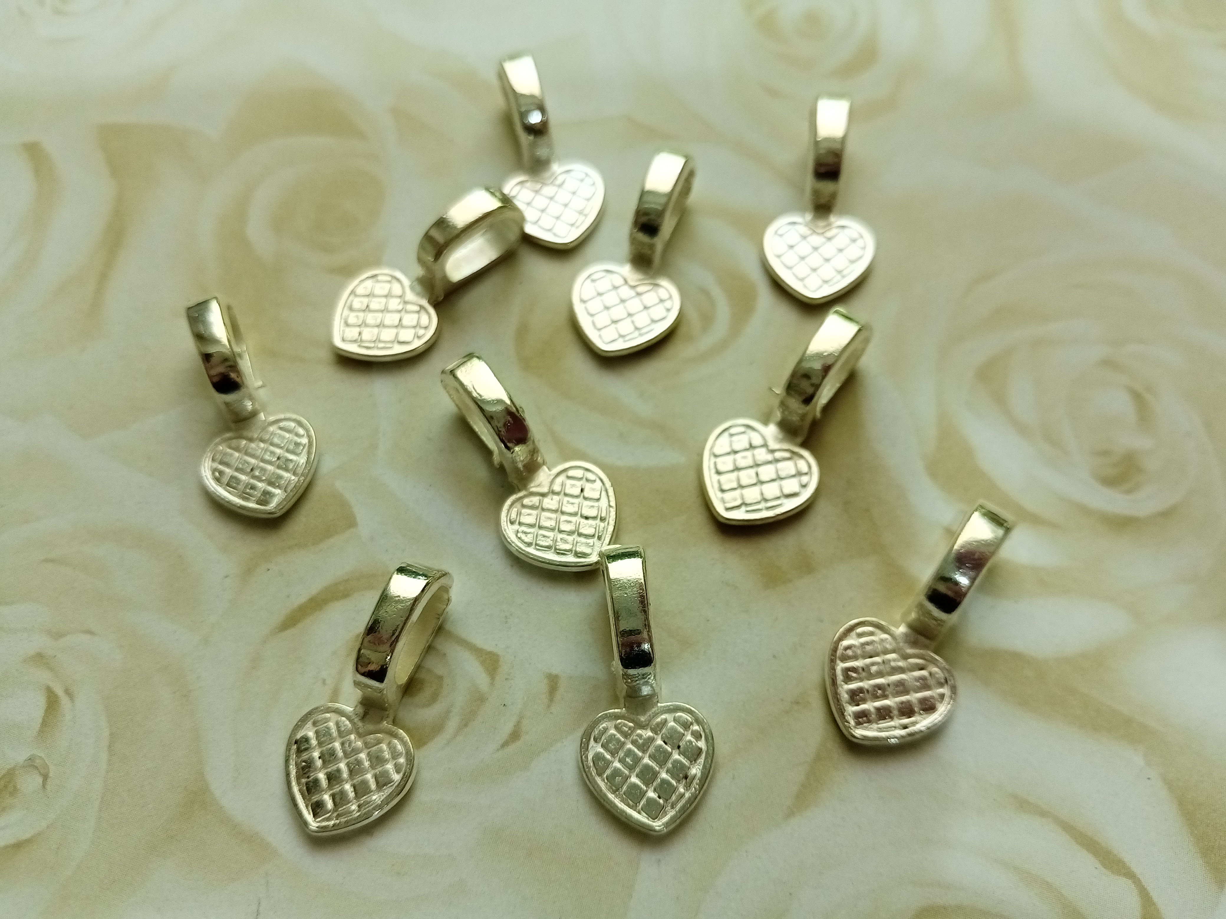 Glue on Bail Heart Shaped 20x10mm