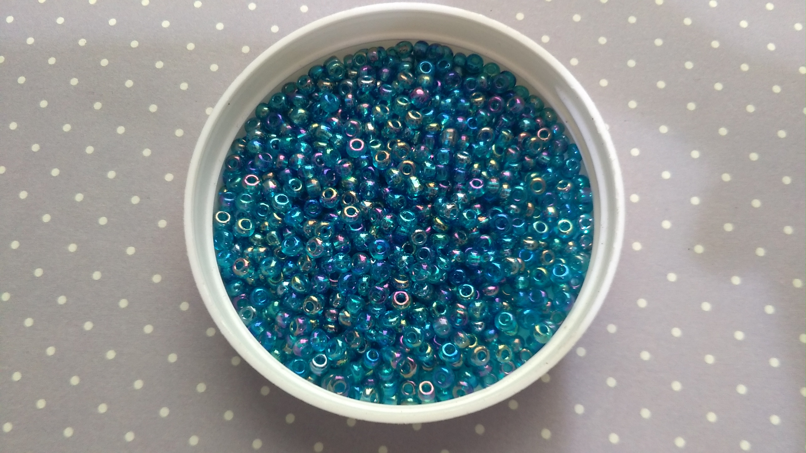 Rainbow Teal 8/0 Seed Beads